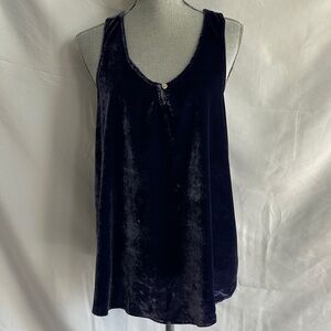Anthropologie Suri Velvet Scoop Neck Tank Top - Navy